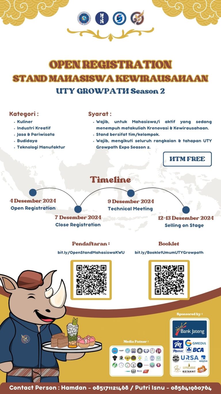 Open Registration Tenant Mahasiswa Kewirausahaan UTY